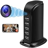 Nisanmoon 2.4/5G WiFi Cámara Oculta HD 1080P con 5 Puertos USB Cargador - Mini Espía Oculto con Apoyo Detección de Movimiento y Tuya Smart App Vista Remota