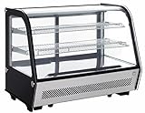 METRO Professional Vitrina refrigeradora GCV1130, 130 L, enfriamiento por ventilación, 2 estantes ajustables, negro/plateado