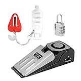 QEEYON Upgrade Türstopper Alarm, Türstopper Alarmkeil & Candado Números Triple Protección con Alarma 120dB Ladrones Alarmanlage para la Protección Personal de Hotels