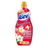 Asevi Suavizante para Ropa Sensations Pasión & Tiaré - Suavizante Concentrado para Lavadora con Fragancia Energizante - Esencias Naturales - Suavidad Duradera para Todo Tipo de Tejidos - 60 Lavados