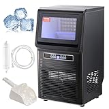 VEVOR Máquina para Hacer Cubitos de Hielo Comercial 34kg/24h, 36 Bandejas para Cubitos de Hielo Capacidad de Almacenamiento de 5,6 kg Autolimpieza Sin Instalación Independiente para Hogar, Restaurante