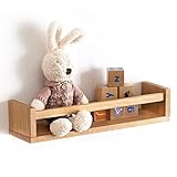 OAKERLAND Estantes Flotantes para Guardería, Flotantes Baldas Pared Madera Roble Macizo, Estantería Pared para Decoración Cuentos, Madera Estantes Organizadores de Libros, Repisa de Fotos (40 cm)