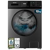 Cecotec Lavadora 12Kg Carga Frontal Bolero DressCode 12410 Inverter Steel. 1400rpm, 16 Programas, Clase A-20%, Bajo Consumo, Inverter Plus, Esteriliza con Vapor, ECO, Drum Clean, Stop&Go y DelayStart