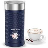 SIMPLETaste Espumador de leche, vaporizador eléctrico 4 en 1, máquina automática de espuma caliente y fría y calentador de leche para latte, capuchinos, macchiato