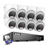 ANNKE Kit Camaras de Vigilancia 8CH DVR 3K Lite H.265+ DVR con HDD 1TB de Vigilancia,8 Cámaras 1080p Sistema de Seguridad,IP66 Impermeable,Detección inteligente de personas y vehículos,Visión Nocturna
