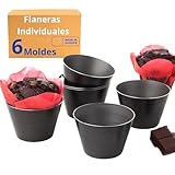 Vieira Home Flaneras Individuales moldes darioles reposteria acero inoxidable | magdalenas muffins ramekins brownies popopovers | Juego de 6 - Hecho en Europa