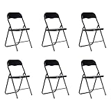 DUPI Silla Plegable Metal Acolchada Negra Piel Sintética (Pack de 6 Unidades)