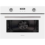 Infiniton Horno Compacto Multifuncion HN-A45MB Alto 45cm Clase A 2800W Display digital LED Easy-tronic Control de tiempo de finalización Puerta de doble acristalamiento (Blanco)