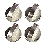 SIYI-XIU 4Pcs Perillas de Control 6mm Botones Perillas de Cocina Metal Mandos Cocina Gas para Mayoría las Horno,Cocina,Estufa de Gas,Plata