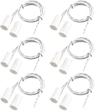 6pcs Blanca Interruptores Magnéticos de lengüeta con Sensor de Contacto de Puerta de Ventana de Seguridad con Cable Empotrado, (Imán Cerca - conectar Circuito, imán lejos - Romper Circuito)