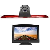 Cámara de estacionamiento trasera HD 720p con kits de monitor LCD de 5.0 pulgadas, tercera cámara de repuesto de luz de freno para Transporter Transit V363 Jumbo F150/F250/F350 Transit MK8 2014-2019