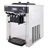 VEVOR Máquina de Helados Soft Heladera Maquina Helados Soft Comercial Maquina Helados Soft con 2 + 1 Sabores Vertical Ice Cream Maker 2200W Máquina de Helado de Servido Suave 6L*2