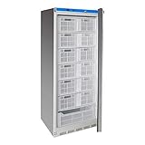 MBH - Congelador vertical profesional INOX con estantes para hostelería. Armario congelador industrial 600 litros acero inoxidable para restaurante, panadería y pastelería.… (Con cajones)