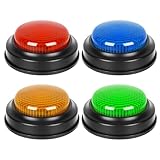 4 Piezas Botones Grabables para Perro Botones Parlantes para Perros Alarma De Zumbador del Juego Zumbador De Respuesta del Juego para Comunicación Y Entrenamiento