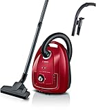 Bosch - Aspirador con Bolsa,Serie 4,Filtro higiénico PureAir, Rojo, BGB38RD2