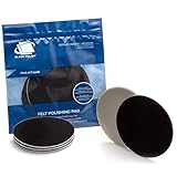 Glass polish - 5 pulgadas (125 mm) de terciopelo respaldo de la almohadilla de fieltro para pulir (paquete de 5 discos) un agarre adicional para el pulido de vidrio, plástico, metal, mármol