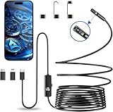 Vexloria Endoscopio Cámara de Inspección de Doble Lente, 1920P HD Cámara Endoscópica, Endoscopio para Movil con 8 Luces LED para Android, iPhone(5 M) (1920P HD Doble Lente)