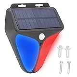 Luz Estroboscópica de Alarma Solar, Detector de Movimiento con Sirena Fuerte de 129 DB, 4 Modos de Trabajo, IP65 Resistente al Agua, para Hogares, Huertos, Pastos, Estanques de Peces, FáBricas