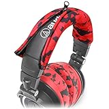 WC BandZ V2 Funda Protectora de Diadema para Auriculares de la Serie Audio Technica ATH M - Lavable a máquina, no se descascara - Compatible con M50X / M50XBT / M50 / M40X y Otros Modelos | Camo Rojo