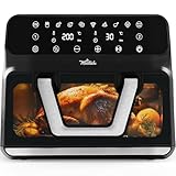 La Moustache - Freidora de Aire 9L | 1700W con E-Book de Recetas, Air Fryer Digital/Táctil con Cesta Convertible 2 en 1, 10 Programas, Regulación de Temperatura y Tiempo (TwinFry)