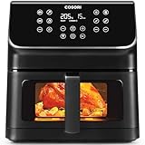 Cosori Freidora de Aire Práctica 6,2L con Ventana Air Fryer 1700W, Tecnología Rapid Air, 55% Menos Energía, 13 Automáticos Modos,Uso Fácil, LED Panel Táctil, Acero Inox Interior, Hasta 205ºC y 60 Min