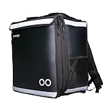 Boolanga Bolsa telescópica cúbica de 89 l, con aislamiento y funcionalidad ampliable, 100 % impermeable, totalmente plegable, rayas reflectantes, diseñada para mensajeros profesionales, Black, Cúbico