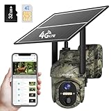 LEMNOI Camara Vigilancia 4G Exterior Solar con Tarjeta SIM Preinstalado sin WiFi, 4G Cámara con 2K Visión Nocturna, Detección de Movimiento, Panorámica 360°, Audio Bidireccional, IP66 Impermeable