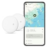 Android GPS Tracker - 2 Pack Air Tracker Tag Funciona con Google Find My (Sólo Android), Encuentra Teléfono y Llaves, Localizador Bluetooth para Bolso, Mascotas, Coche, Batería Reemplazable
