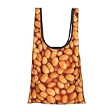 Tcoay Frijoles al horno,Bolso de compras reutilizable Bolso de compras Comestibles Bolsos de hombro de lona multiusos