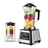 Batidora de Vaso 2 en 1, 6000W Profesional Licuadora de 2.5 L sin BPA, 9 Velocidades, Licuadoras para Zumos y Batidos, Blender Licuadoras para Zumos, Batidos, Verduras, Frutas (black)