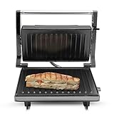Sogo Sandwichera Eléctrica con Placas Grill - Plancha Cocina 3 en 1 Grill, Tostadora, Press - Plancha para Panini, Carne, Pescado, Bikini - Parilla Eléctrica Antiadherente Multiusos 750W con Asa Fría
