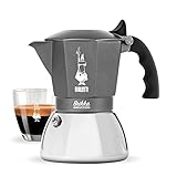 Bialetti 0007317 Brikka - Cafetera de inducción, 4 tazas (160 ml), espresso como en el bar, apta para todo tipo de fuegos, diseño elegante
