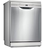 Bosch - Lavavajillas Libre Instalación, 60 cm, Serie 2, Home Connect, 14 servicios, Tercera Bandeja, Acero Antihuellas, SMS2HMI04E.