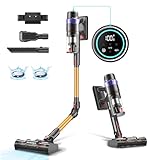 PRETTYCARE 45KPA/530W/60Mins Aspiradora sin Cable, Aspirador Escoba sin Cable Potente Modo Automático, Aspirador Inalámbrico Antienredo para Suelo/Alfombra/Pelos de Animales V3,2025 Actualización