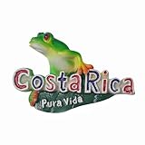 MUYU Craft Imán para nevera 3D Costa Rica, recuerdo turístico, decoración de nevera, calcomanía magnética pintada a mano, colección artesanal