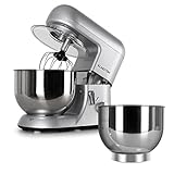 Klarstein Bella Argentea Set Robot de cocina y accesorios (1200W de potencia, velocidad ajustable, acero inoxidable) - plateado