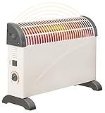 Brollux Calefactor eléctrico de 2000 W, convector móvil, calefacción eléctrica con termostato, ahorro de energía, calefacción eléctrica