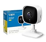 TP-Link TAPO - 1080P Cámara Vigilancia WiFi Interior,para Bebés y Mascotas, Visión Nocturna, Detección de Movimiento, Audio Bidireccional, Almacenamiento SD, Compatible con Alexa, Color Blanco