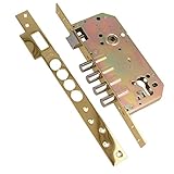 Amig - Cerradura de Embutir Con Bulones para Puertas de Madera Mod. 100 BASE - 50/85 mm - Sin Cilindro y Escudo de Seguridad - Picaporte Reversible - Acero Inoxidable 18/8