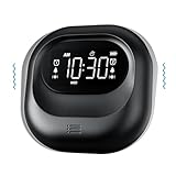 Mesqool Reloj Despertador con Vibración, Reloj Despertador con Batería Recargable, Alarma Doble para Días Laborables & Fines de Semana, Inalámbrico, Sin Cables, Reloj Despertador Digital de Viaje