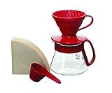 HARIO V60 Color Coffee Dripper and Pot, Red