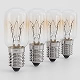 greate. 4x Bombilla 15W Frigorifico E14 Luz Cálida - Bombillas Lampara Sal, Máquina de Coser, Campana Extractora, Congelador - Bombillas pequeñas con Cápsula T22, 90 Lúmenes y 2700K - E14 Bombilla
