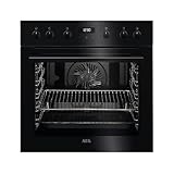 AEG BPE535160B Horno Eléctrico Multifunción, 71 L, Pirolítico de 3 Ciclos, 9 Funciones, Cocción Multinivel, Grill, Puerta de 4 Cristales, Inox Antihuellas, Clase A+, Fabricado en DE