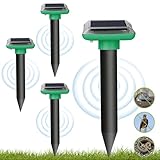 Ahuyentador de Ratones Topos Palomas, IP65 Impermeable Repelente de Trampas para Ratas Ultrasónico Solar, Anti Ratas, jabalies y Serpientes para Jardin y Cámping (4 Piezas)