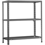 Simon Rack Estanteria Metalica 900x800x300 mm, 3 Alturas, Bandeja Metal, 100 kg de Punto Flexión, Estanteria Almacenaje, Gris - Comfort