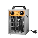 SIAL Calefactor 2000 W - Radiador Electrico - Calentador Industrial - 3 Niveles de Calor - Termostato & Protección contra Sobrecarga - Ventilador de Calefacción para Uso Interior y Exterior