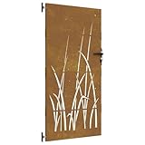 vidaXL Puerta de jardín Acero corten diseño Hierba 85x200 cm