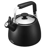 SILBERTHAL Hervidor de agua silbante 2,8l - Acero inoxidable - Tetera con silbato inducción y gas - Negra
