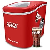 Salco Máquina de cubitos de hielo Coca-Cola, cubitos de hielo en 8-13 minutos, con abrebotellas COCA-COLA (12 kg en 24 h - rojo)