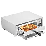 VEVOR Horno de Pizza Eléctrico de Encimera, 1500 W, Rango de Temperatura de 122 a 662 ℉, Acero Inoxidable y Bandeja Recogemigas Fácil de Limpiar, para Uso Comercial y Doméstico, 500 x 380 x 190 mm